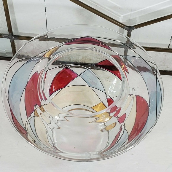 PartyLite Mosaic Calypso Jar Glass Candle Shade P8595 Stained Glass 5 x 6.5"Wide - Picture 6 of 6